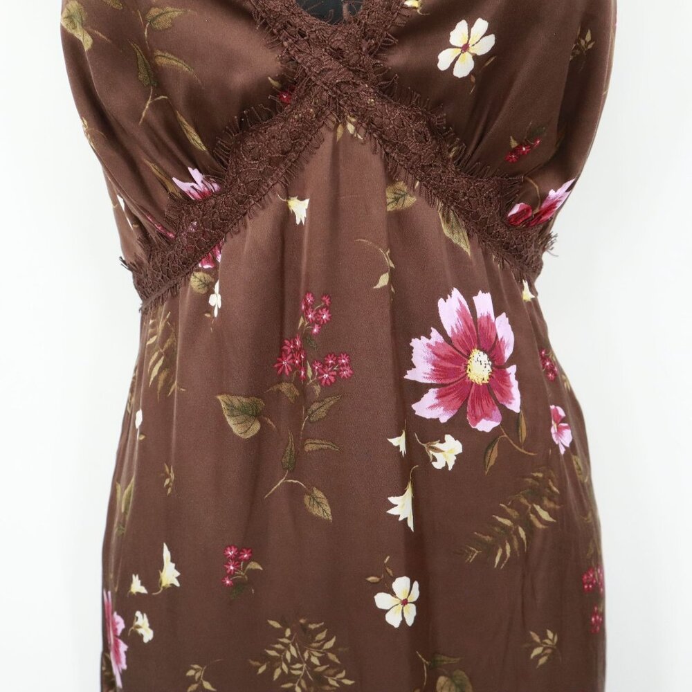 Old Navy Slip Dress Women M Brown Bloomcore Feminine Cottagecore Girly Y2K Style - Picture 7 of 16